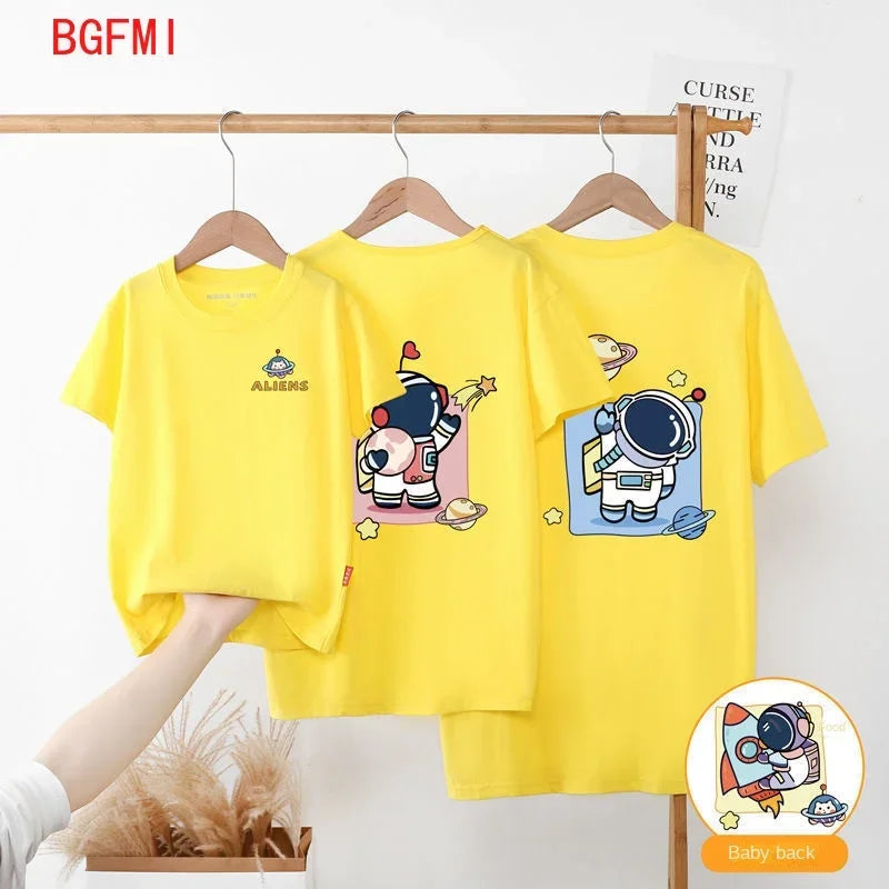 2-12y Summer Parent-child T-shirts Casual Children's Clothing Family matching Outfits Leisure Short Sleeve Top Look kids clothes