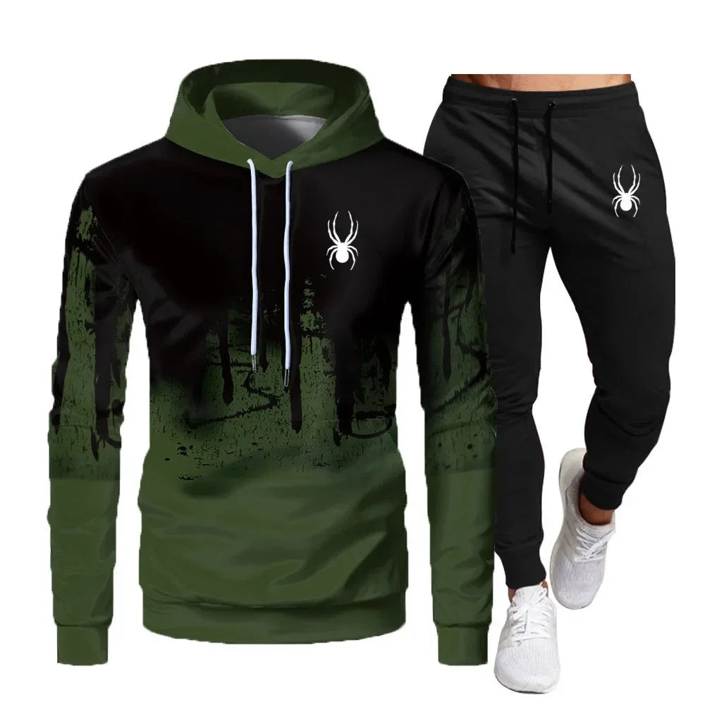 2024 Brand Autumn and Winter Hoodie Two Piece Set Men's Fashion Hoodie Pants Casual Jogging Suit Sports Wear Sweatshirt