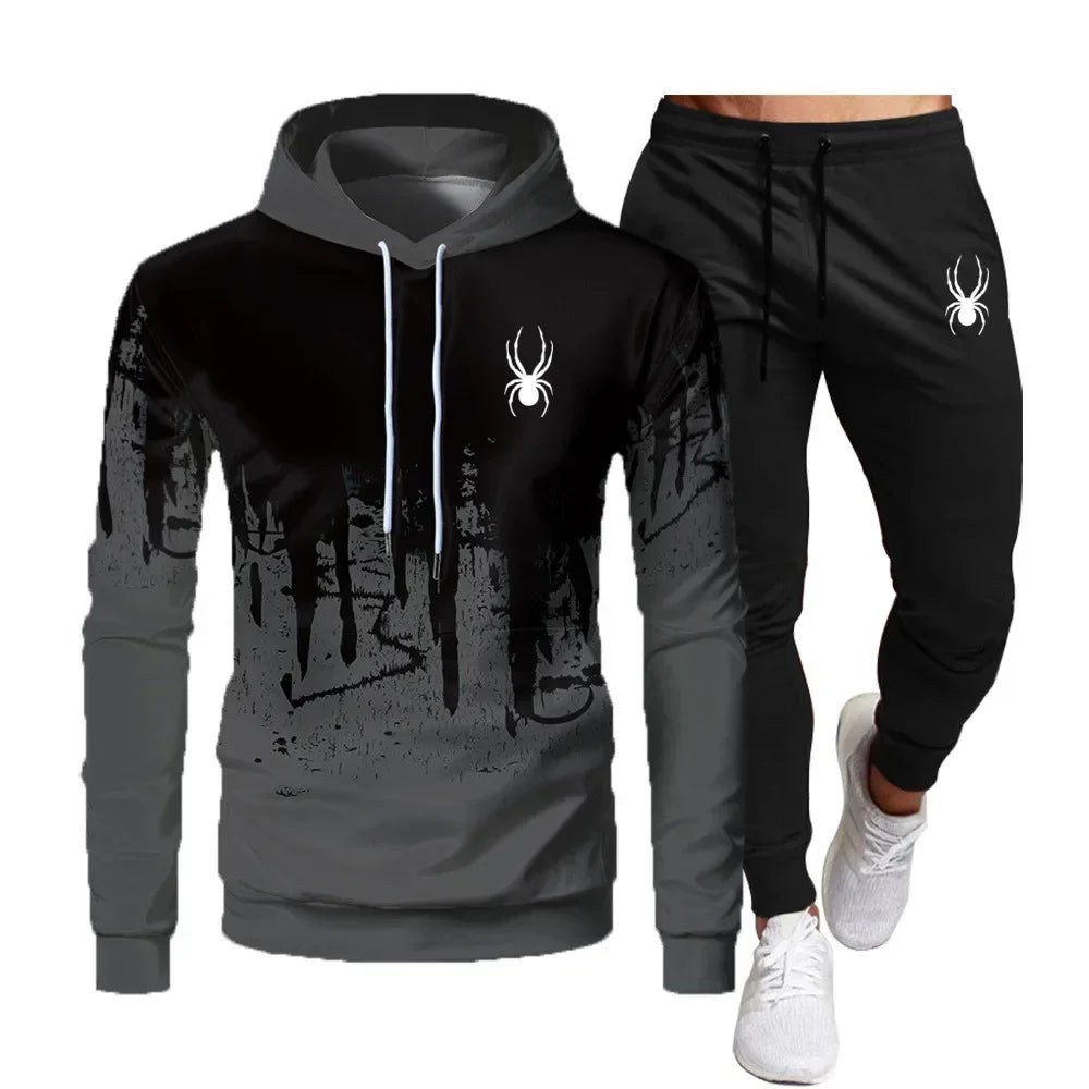 2024 Brand Autumn and Winter Hoodie Two Piece Set Men's Fashion Hoodie Pants Casual Jogging Suit Sports Wear Sweatshirt