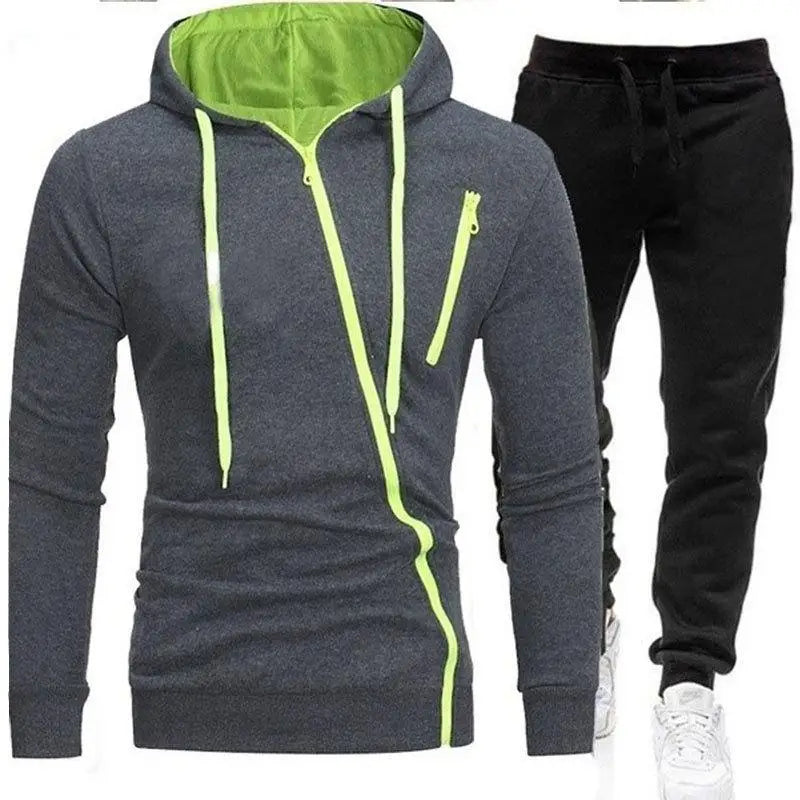 Male Hoodie+Pants 2Pcs Jogging Sports Suit Casual Tracksuit Men Hooded Sweatshirt Outfit Spring Autumn Mens Sets Sportswear