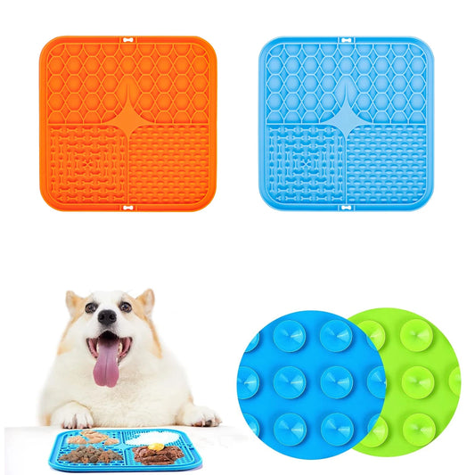 1pc Dog Lick Mat for Dogs Made with Food Grade Silicone for Fun& Anxiety Relieve，low Food Mat Silicone Slow Food Mat Pet Dog