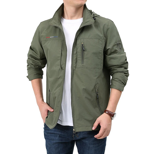 Autumn Men's Windbreaker Jackets Waterproof Windshield Jacket Men Military Hooded Water Proof Wind Breaker Casual Coat Male