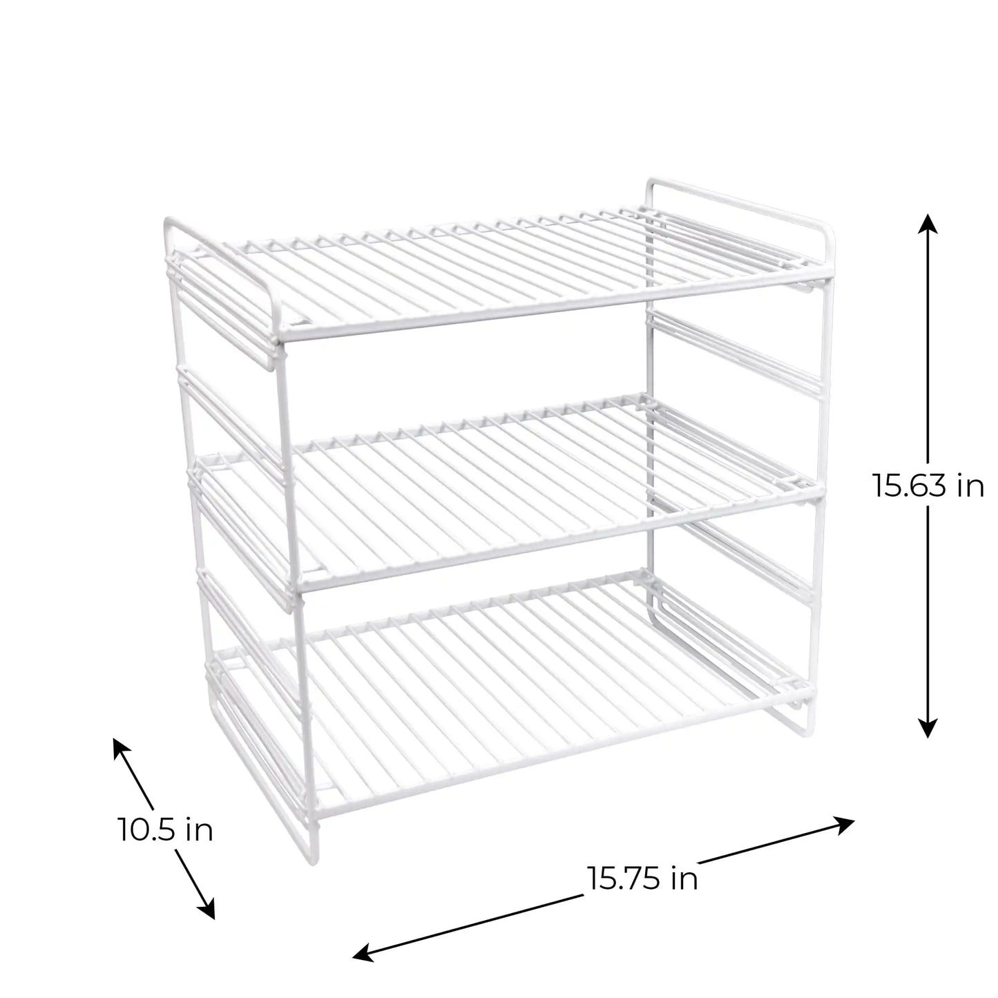 3-Tier Adjustable Storage Shelf, White