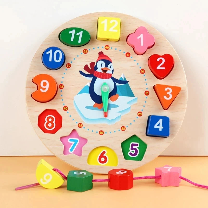 Baby Educational Toy Montessori Wooden 3D Toys Childhood Learning Kids Baby Colorful Wooden Blocks For Children Christmas Gift