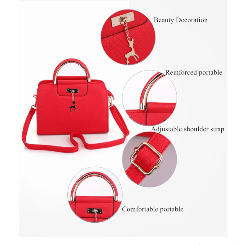 Vento Marea Designer Bag For Women 2023 New Luxury Tote Deer Metal Decration Shoulder Bag Red Bride Handbag Female Free Shipping