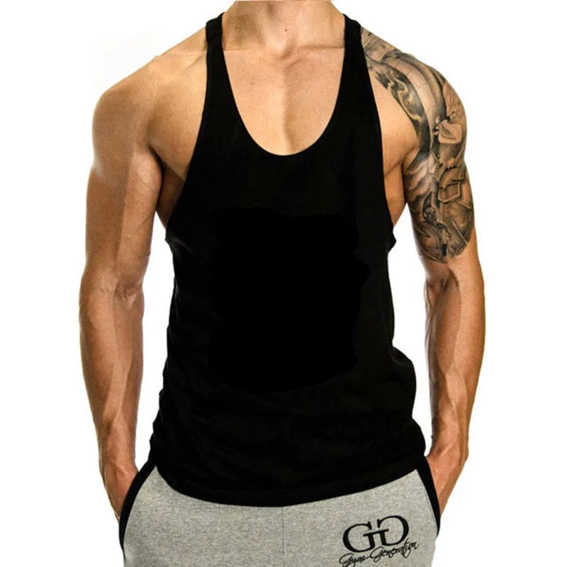 New Mens Cotton Tank Tops Captain Shirt Gym Fitness Vest Sleeveless Male Casual Bodybuilding Sports Man Workout Clothes