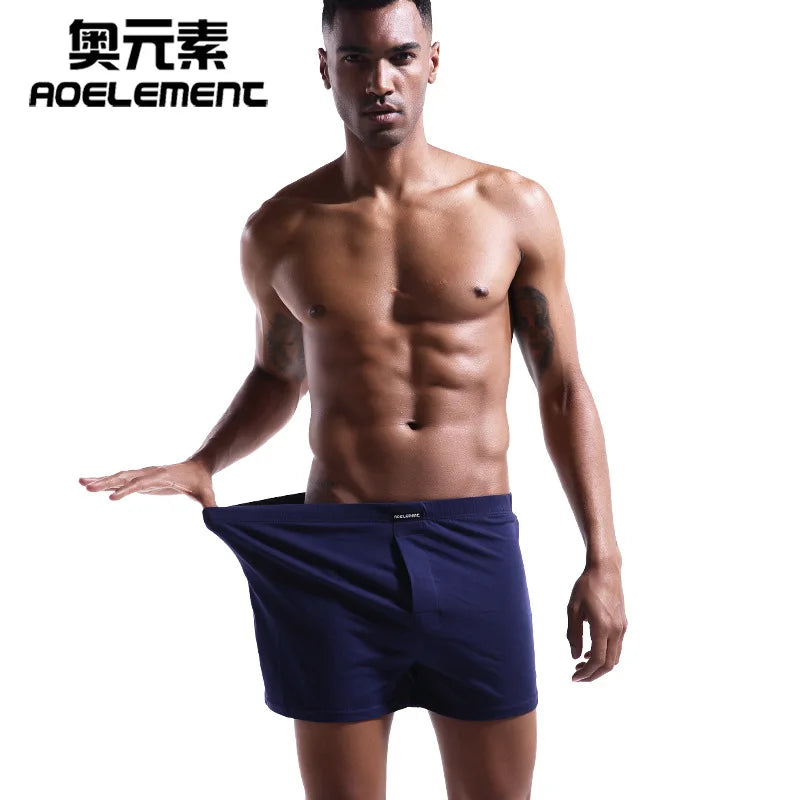 2pcs Mens Boxer Shorts Soft Stretch Knit Breathable Cotton Boys Men Underwear Boxers Long Panties Sleep Bottoms Plus Size