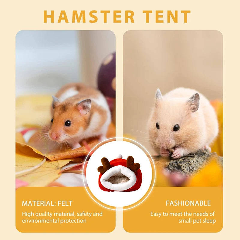 Hamster House Winter Warm Soft Beds Small Animal Nest Juvenile Guinea Pig House Rodent Squirrel Sleeping Bed Small Pet Items