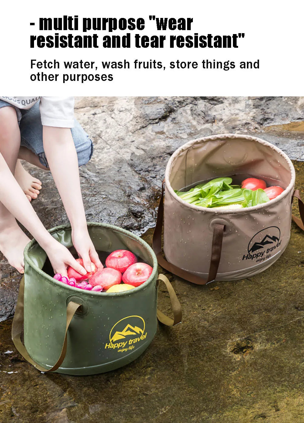 Travel Camping Folding Bucket Multipurpose Water Storage Bag Portable Multi-functional Folding Bucket Household Outdoor Products